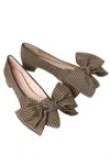 Loeffler Randall Noa Bow Pointed Toe Block Heel Pump In Brown