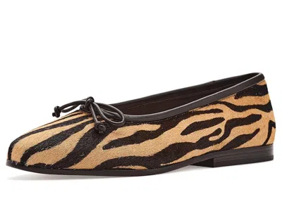 Loeffler Randall Noelle Bow-detailed Leather-trimmed Zebra-print Calf Hair Ballet Flats In Animal Print
