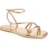 Loeffler Randall Noor Ankle Strap Metallic Sandal In Champagne