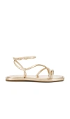 Loeffler Randall Noor Ankle Strap Metallic Sandal In 香槟酒色