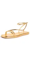 Loeffler Randall Noor Ankle Strap Metallic Sandal In Gold