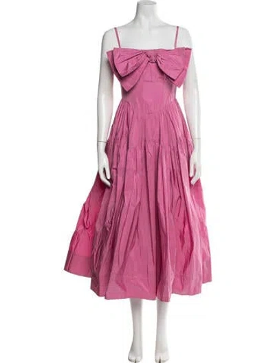 Pre-owned Loeffler Randall Off-the-shoulder Midi Length Dress In Pink