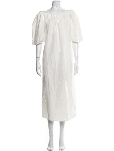 Pre-owned Loeffler Randall Off-the-shoulder Midi Length Dress W/ Tags In Neutrals
