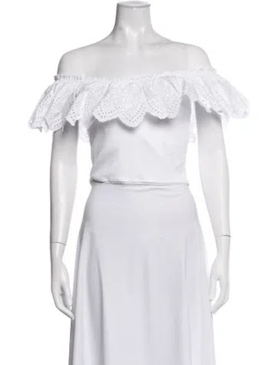 Pre-owned Loeffler Randall Off-the-shoulder Sleeveless Top In White