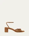 Loeffler Randall Olivia Suede Knot Block Heel Sandals In Cacao