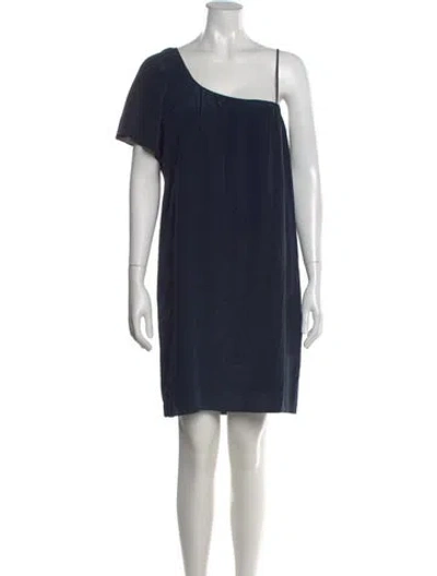 Pre-owned Loeffler Randall One-shoulder Mini Dress In Blue