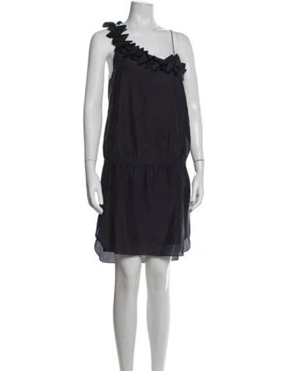 Pre-owned Loeffler Randall One-shoulder Mini Dress In Blue