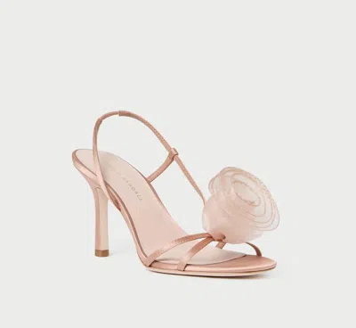 Loeffler Randall Organza Rosette Slingback Sandal In Blush In Gold