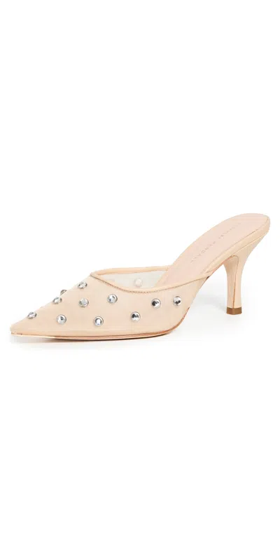 Loeffler Randall Paloma Embellished Pointed Toe Mule In Cream