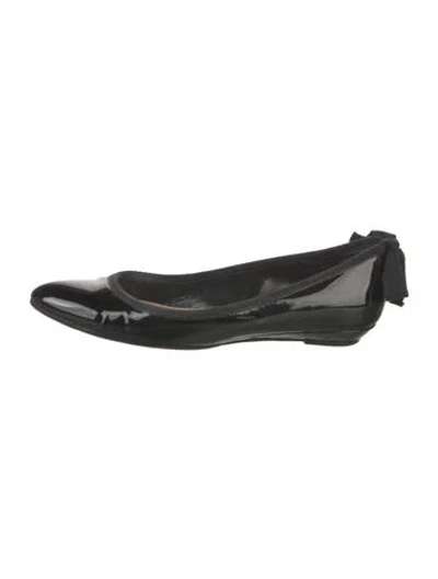 Pre-owned Loeffler Randall Patent Leather Ballet Flats In Black