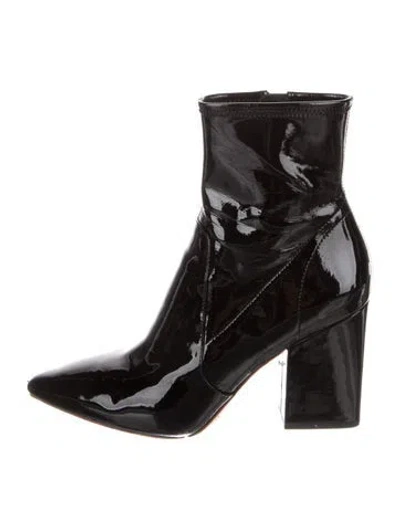 Pre-owned Loeffler Randall Patent Leather Boots In Black