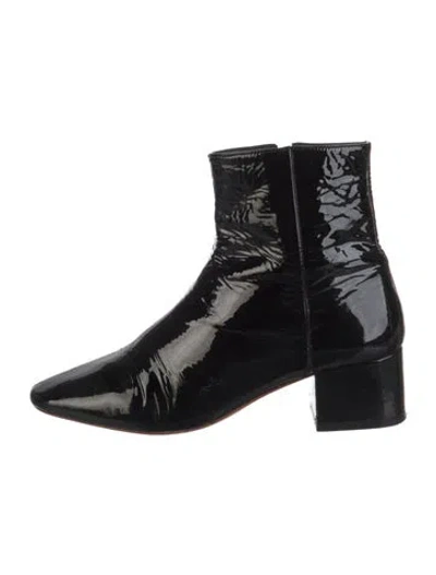 Pre-owned Loeffler Randall Patent Leather Boots In Black