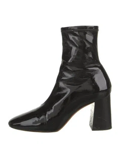 Pre-owned Loeffler Randall Patent Leather Boots In Black