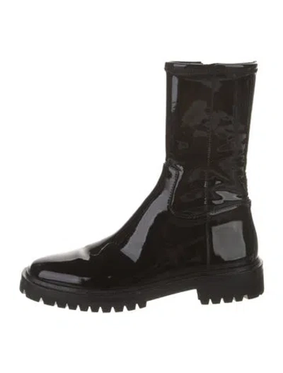 Pre-owned Loeffler Randall Patent Leather Chelsea Boots In Black