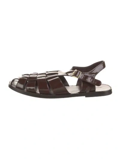 Pre-owned Loeffler Randall Patent Leather Flats In Black
