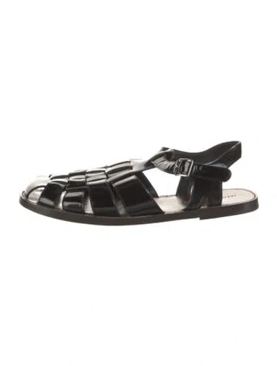 Pre-owned Loeffler Randall Patent Leather Flats In Black
