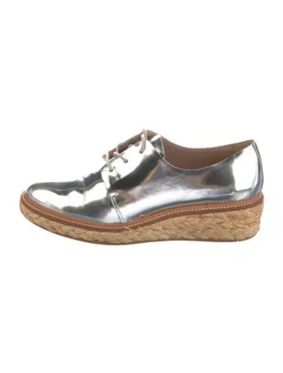 Pre-owned Loeffler Randall Patent Leather Tassel Accents Espadrille Sneakers