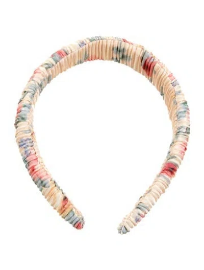 Pre-owned Loeffler Randall Pattern Print Fabric Hairband In Neutrals