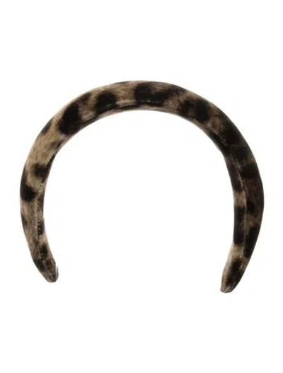 Pre-owned Loeffler Randall Pattern Printed Headband In Brown