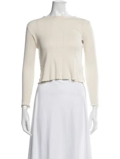 Pre-owned Loeffler Randall Patterned Crew Neck Top In Neutrals