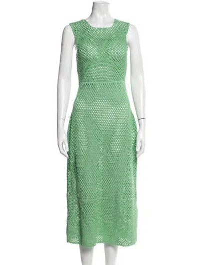 Pre-owned Loeffler Randall Patterned Midi Length Dress In Green