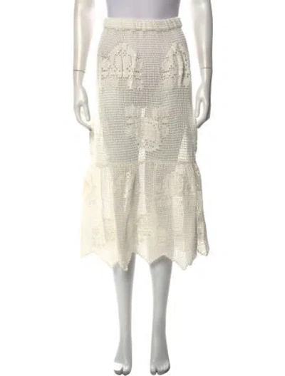 Pre-owned Loeffler Randall Patterned Midi Length Skirt W/ Tags In Neutrals
