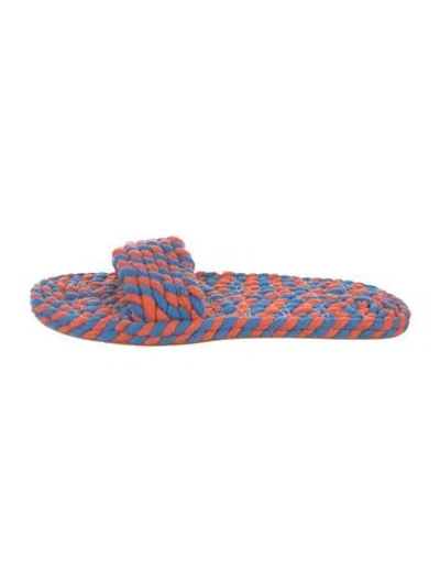 Pre-owned Loeffler Randall Patterned Slides W/ Tags In Multi