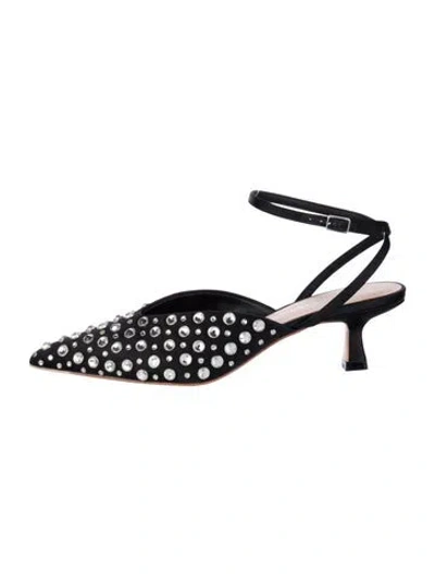 Pre-owned Loeffler Randall Patterned Slingback Pumps In Blue