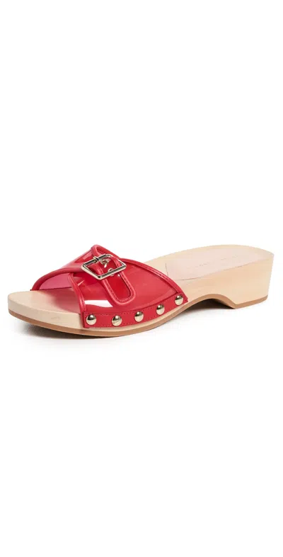 Loeffler Randall Paulie Studded Flat Sandals Red