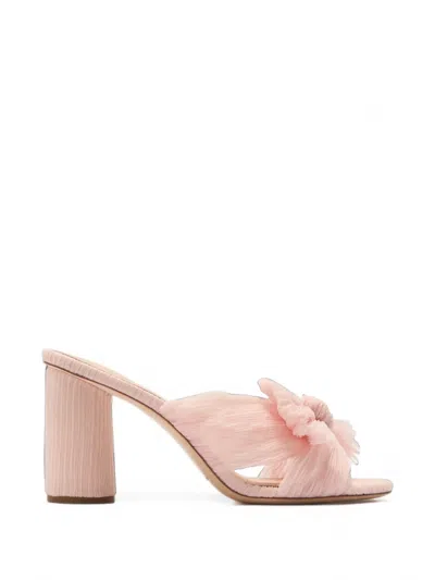 Loeffler Randall Penny Pleated Bow Mules In Pink
