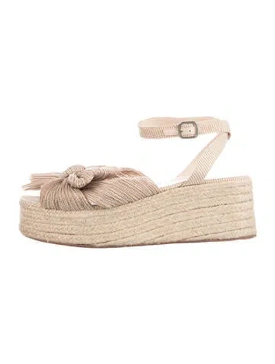 Pre-owned Loeffler Randall Plaid Print Espadrilles In Neutrals