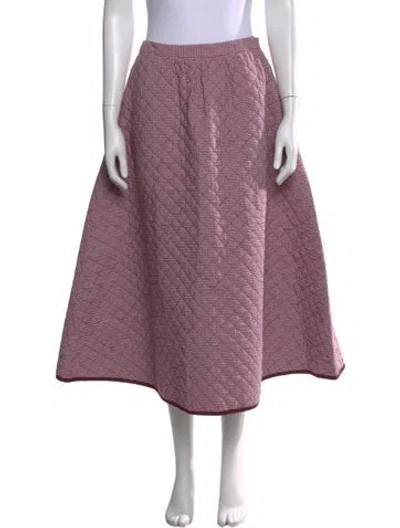 Pre-owned Loeffler Randall Plaid Print Midi Length Skirt In Multi