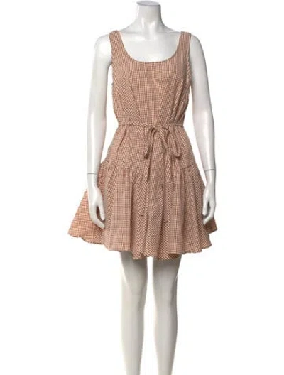 Pre-owned Loeffler Randall Plaid Print Mini Dress In Neutral