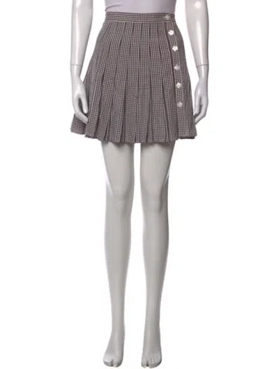 Pre-owned Loeffler Randall Plaid Print Mini Skirt In Multicolor