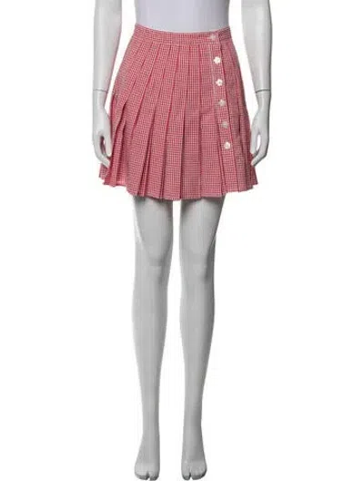 Pre-owned Loeffler Randall Plaid Print Mini Skirt W/ Tags In Multicolor