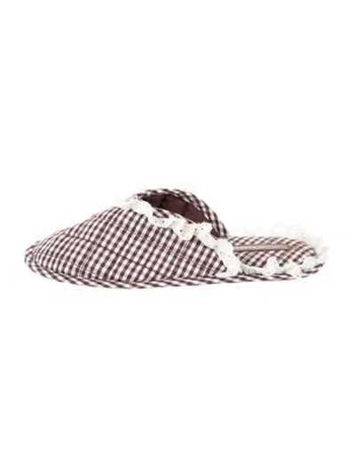 Pre-owned Loeffler Randall Plaid Print Mules In Multi