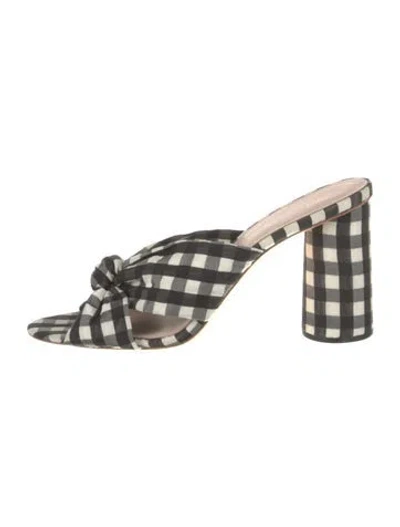 Pre-owned Loeffler Randall Plaid Print Slides In Multi