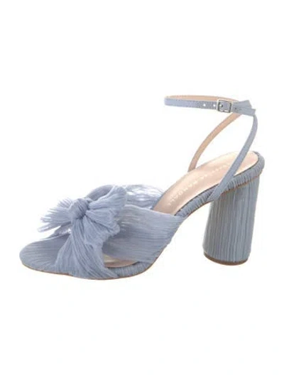 Pre-owned Loeffler Randall Pleated Accents Sandals In Blue
