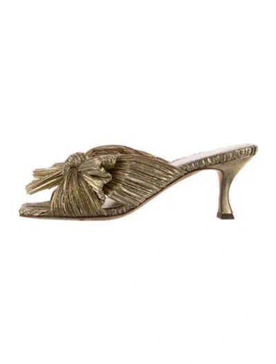 Pre-owned Loeffler Randall Pleated Accents Sandals In Gold