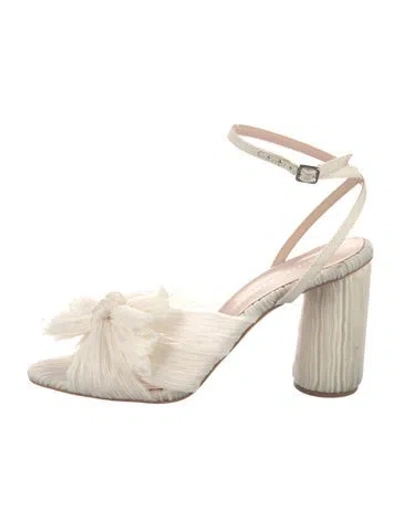 Pre-owned Loeffler Randall Pleated Accents Sandals In Neutral