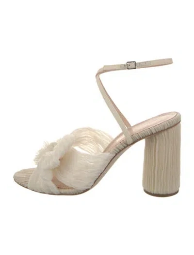 Pre-owned Loeffler Randall Pleated Accents Sandals In White
