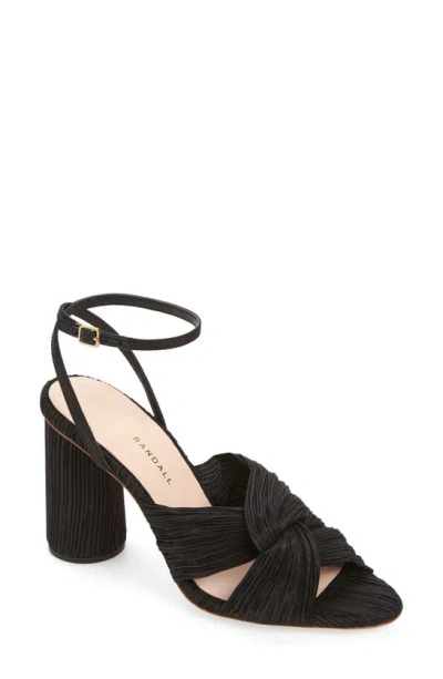 Loeffler Randall Plissé Knotted Sparkle Sandal In Black