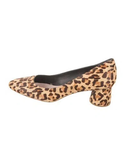 Pre-owned Loeffler Randall Ponyhair Animal Print Pumps In Brown