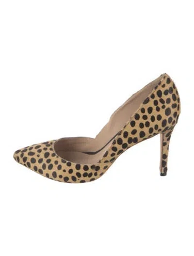 Pre-owned Loeffler Randall Ponyhair Animal Print Pumps In Neutrals