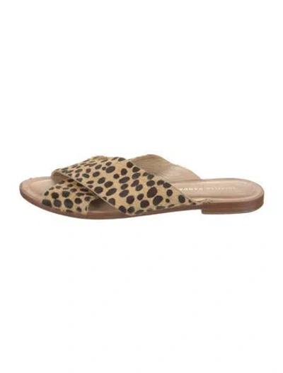 Pre-owned Loeffler Randall Ponyhair Animal Print Slides