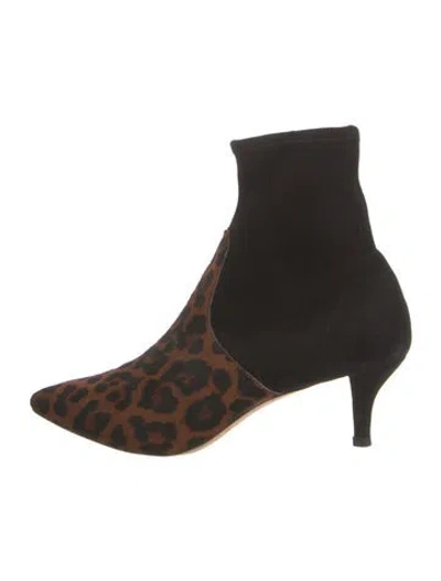 Pre-owned Loeffler Randall Ponyhair Sock Boots In Black