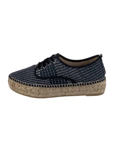 Pre-owned Loeffler Randall Printed Espadrille Sneakers In Blue
