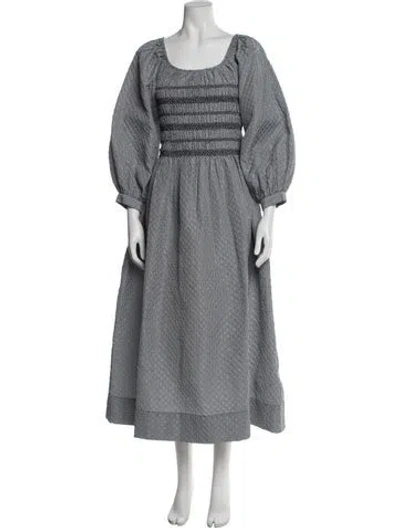 Pre-owned Loeffler Randall Printed Long Dress In Blue
