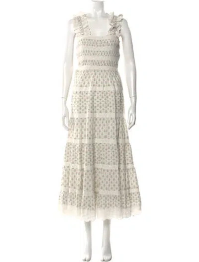 Pre-owned Loeffler Randall Printed Long Dress In Neutral