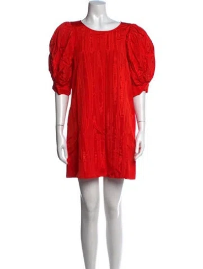 Pre-owned Loeffler Randall Printed Mini Dress In Orange